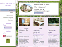 Tablet Screenshot of hotelduparc-cransac.com